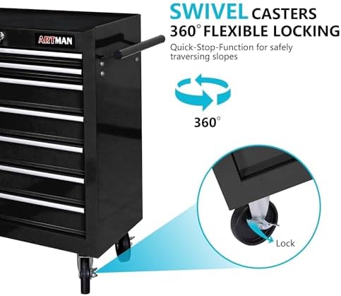 7 drawers rolling tool cart on wheels, multifunctional, package contents