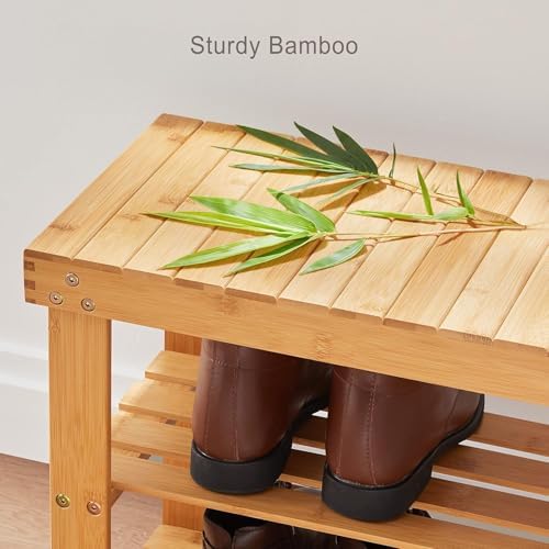 pipishell 3 tier bamboo shoe rack bench for on a desk or shelf