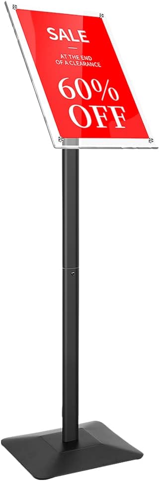 DISPLAYSWORKER Heavy Duty Pedestal Sign holder floor Stand, sign stand poster by DISPLAYSWORKER
