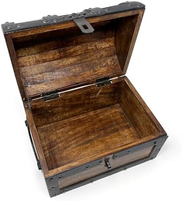 nautical cove handmade wooden treasure chest storage box on a desk or shelf