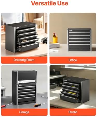 vevor metal tool box, 8.6-inch, portable metal tool showing dimensions