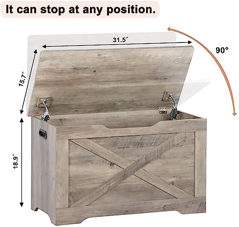 timberer 31.5" storage chest, wooden storage bench, entryway, close-up detail