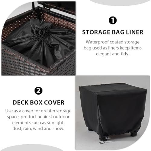 sundale pe wicker deck storage box, 13 gallon shown in use