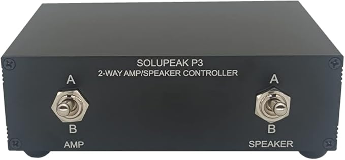 SOLUPEAK P3 2-Way AMP Amplifier to 2 Pair of Speakers Selector Switch Switcher by SOLUPEAK