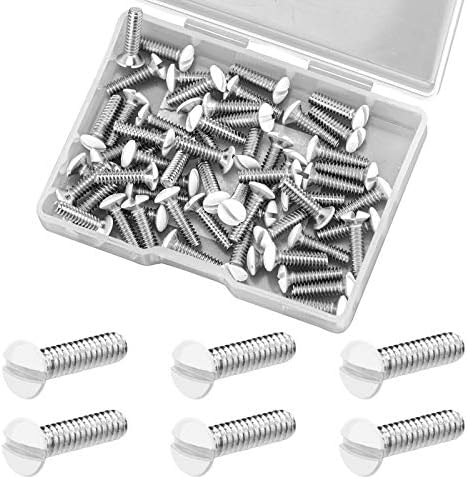 AIEX 60Pcs 1/2 Inch Long 6-32 Thread White Wall Plate Screws