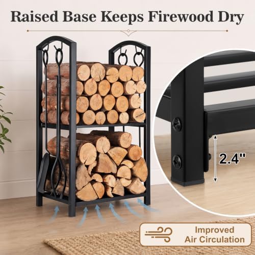 feed garden firewood rack log holder with 4-piece, package contents