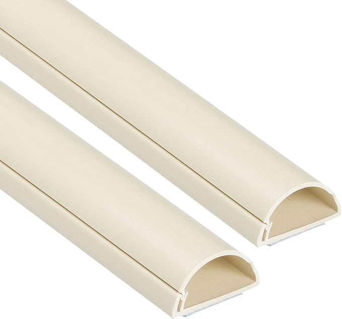 D-Line Half Round Cord Hider, Patented Cable Cover, Hide TV Wall Mount Wires by D-LineUSAinc