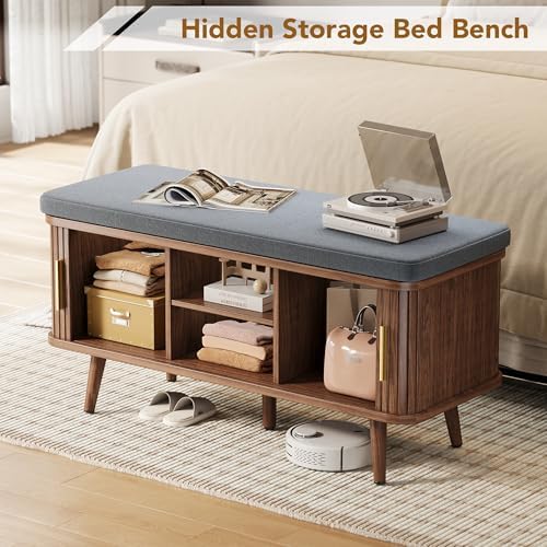 decofy shoe storage bench with cushion and sliding, package contents