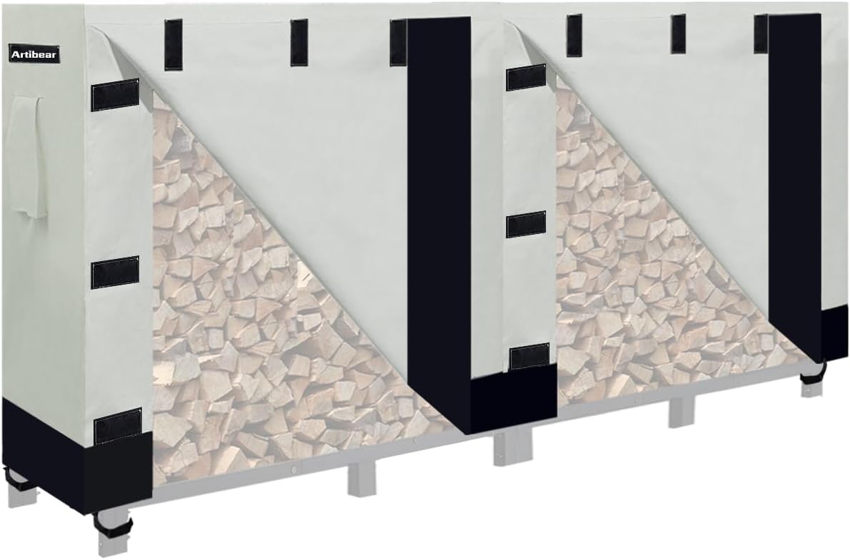 8ft firewood rack cover for wood holder, waterproof, main product view