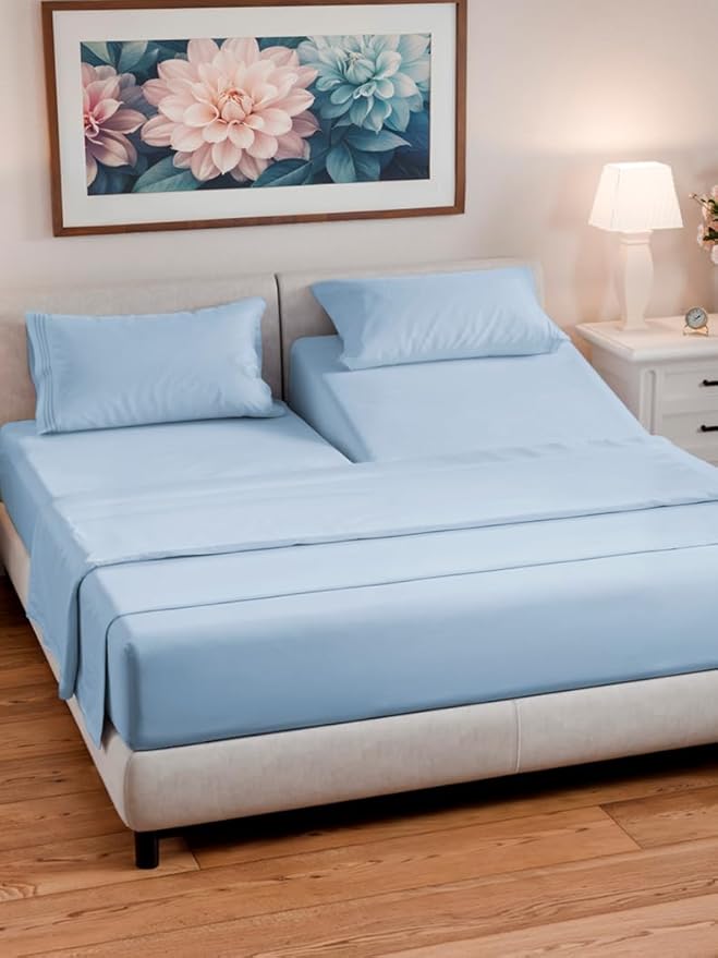 Split Head King Sheet Set – 4 Piece Flex Split Top King Sheets - Image 2