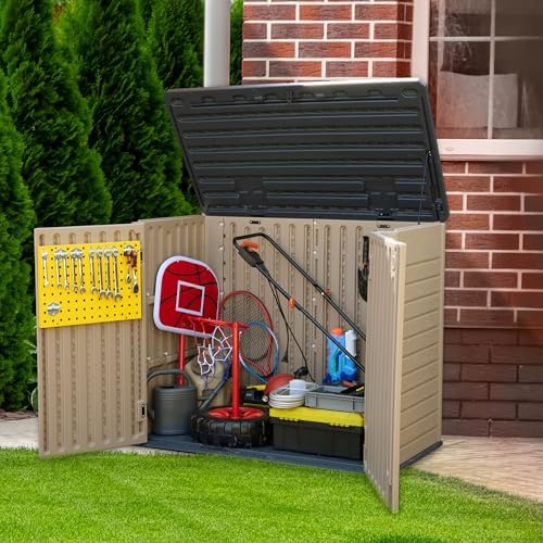 yitahome outdoor resin storage sheds, 39 in height, close-up detail