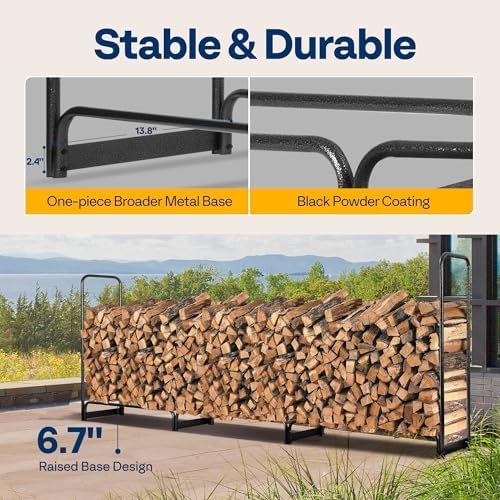 vivohome 12 ft heavy duty firewood rack outdoor, package contents