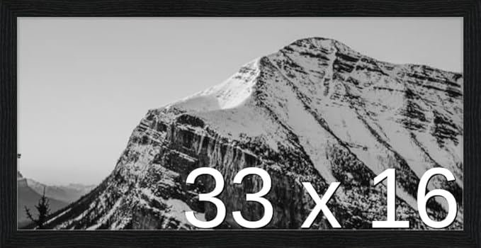 Frame It Easy 33 x 16 Black Grain Wood Frame by FrameItEasy