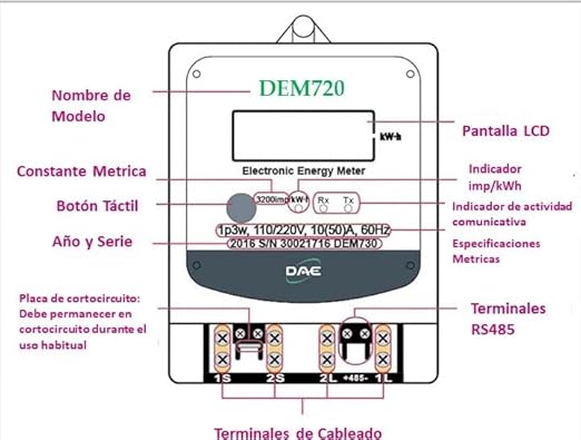 DAE DEM720-2P, 240V Electric kWh Submeter, Internal CT - Image 8