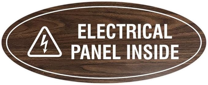 Signs ByLITA Oval Electrical Panel Inside Sign by SignsByLITA