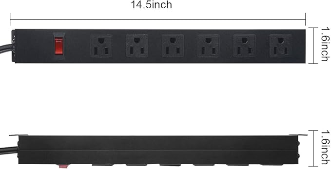 2Pack Metal Wall Mount Power Strip, Mountable Power Outlet - Image 2