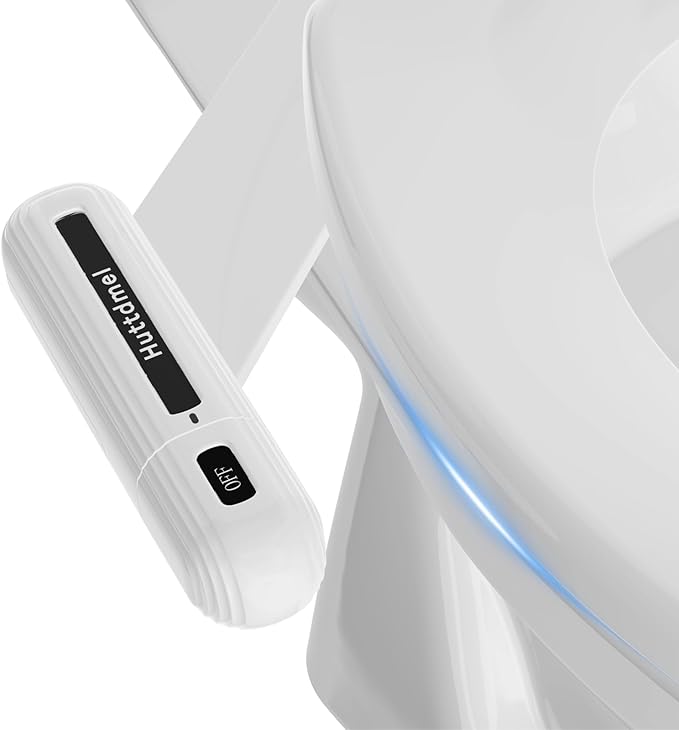 Ultra-Slim Bidet Attachment for Toilet, Non-Electric Dual Nozzle, Adjustable by Huttdmel