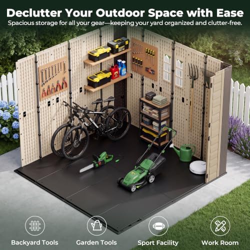 resin shed 8x8 ft outdoor storage shed with, close-up detail