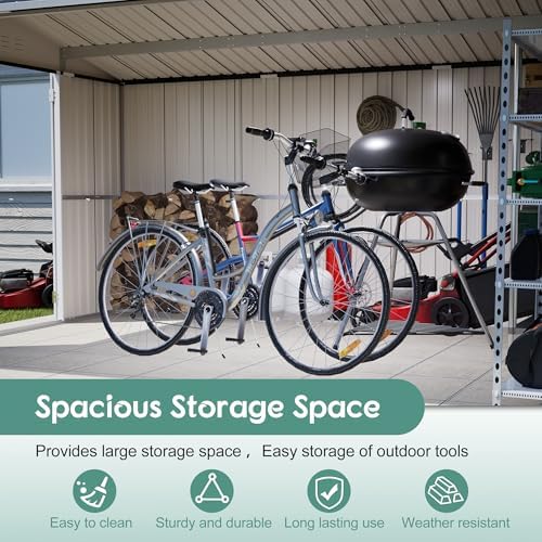 yopto 10x12 ft outdoor storage shed,metal shed w/updated, package contents