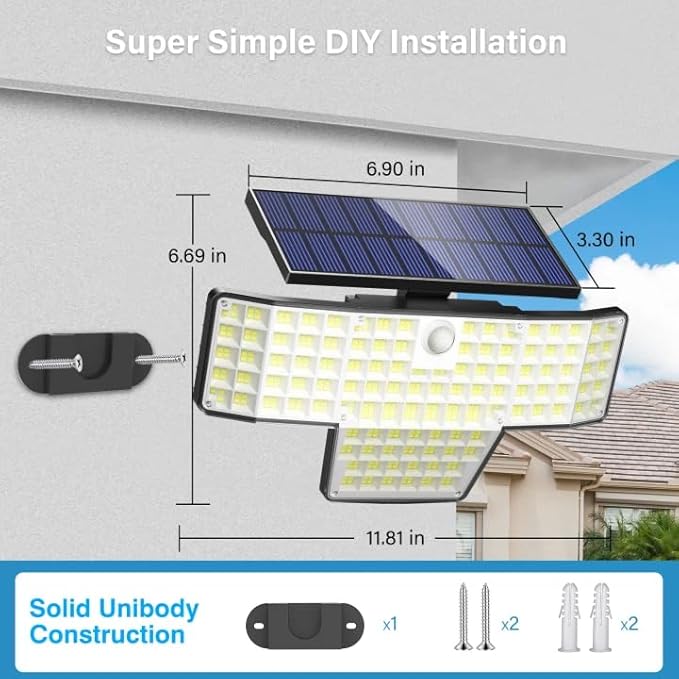 Adewalk Solar Lights Outdoor, 3500LM IP65 Waterproof Solar Street Lights - Image 5