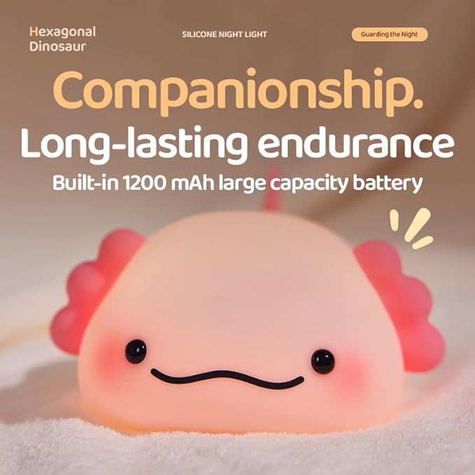 ATSUI Axolotl Night Light, LED Squishy Novelty Animal Lamp, Food Grade Silicone - Image 7