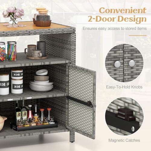 tangkula rattan outdoor storage cabinet, patiojoy outdoor cabinet, package contents
