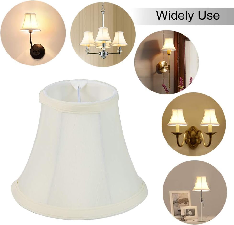 Wellmet Chandelier Shades, ONLY FOR CANDELABRA BULBS, Clip-on Fitter Lamp Shades, 3" X 6" X 5", 6 pcs Set (Pack of 2)
