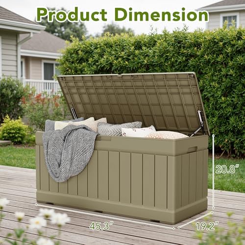 devoko 78 gallon deck box, waterproof resin outdoor, package contents