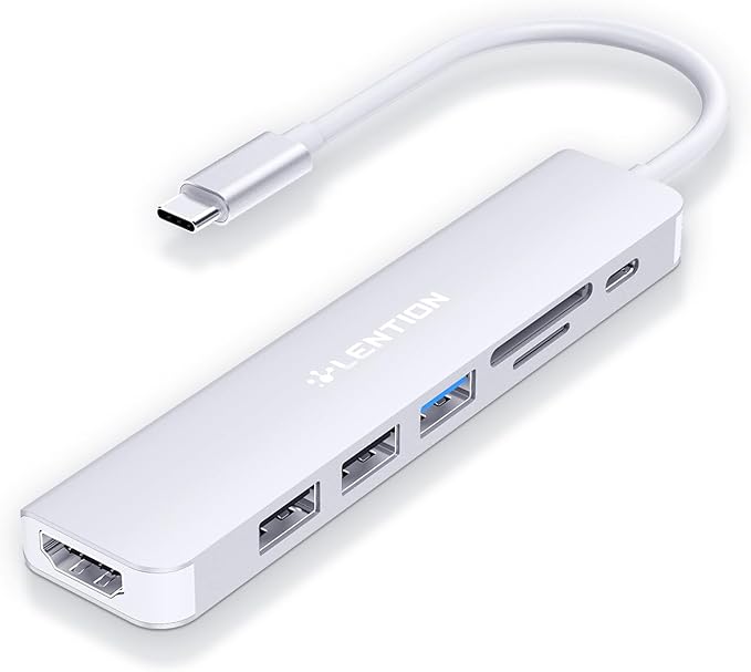 LENTION USB C Hub with 100W Charging, 4K HDMI, Dual Card Reader, USB 3.0 & 2.0 by LENTION