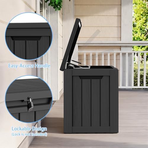85 gallon outdoor deck box, resin waterproof storage, package contents