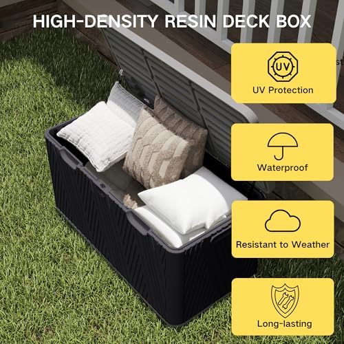 kingdura 110 gallon outdoor storage box, waterproof resin, close-up detail