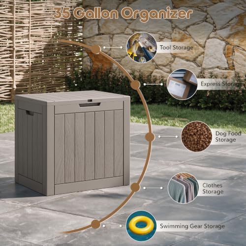 nunu lab 35 gal outdoor storage box waterproof on a desk or shelf