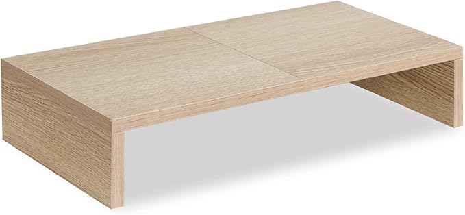 TEAMIX 20 Inch Wood Monitor Stand Riser, Wooden Desktop Stand by TEAMIX