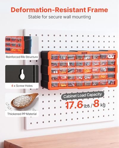 vevor 40-drawer storage organizer, plastic, drawer storage cabinet, package contents