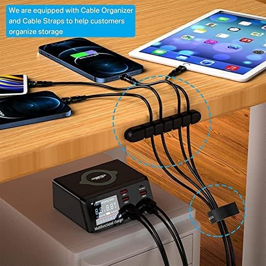 USB Charger Hub ASOMETECH 100W 8-Port Desktop Multiple USB Charging Station - Image 4