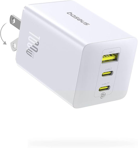 Baseus 100W USB C Charger Block, 3-Port Foldable Compact PPS Wall Charger by Baseus