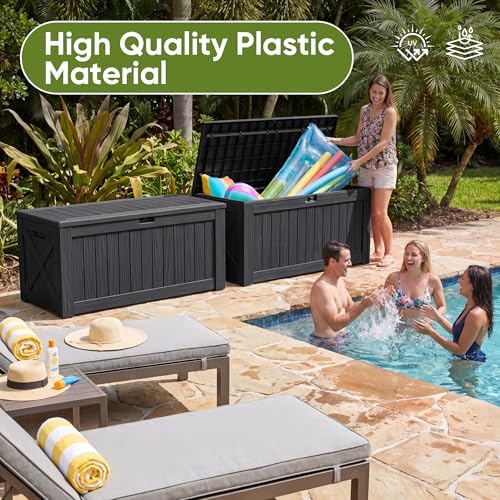 flamaker internal 120 gallon deck box waterproof, large, close-up detail