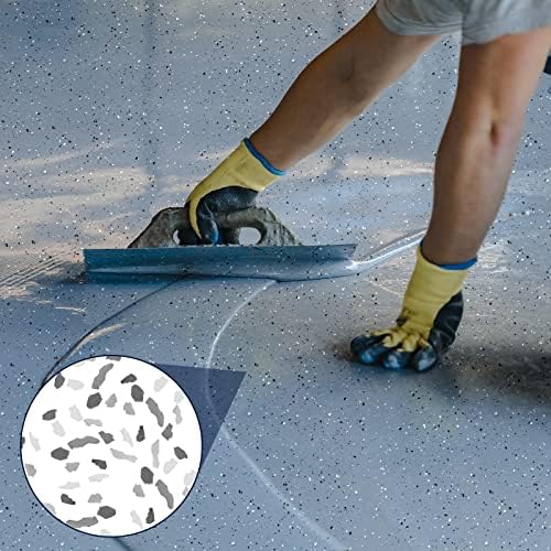 Taiyin 6.17 lb Epoxy Floor Flake, Black White Grey, 2-4 mm | 2.8 kg Blend Decorative Color Chip Epoxy Flakes for Garage Floor, Concrete Coating Paint Flake, Wall Interior Exterior