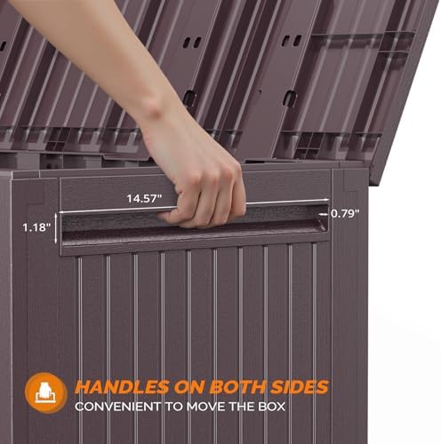 vingli 90 gallon lockable durable outdoor storage box, view 9