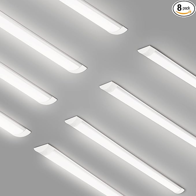 colmeguna 8 Packs 4FT LED Batten Light, Ultra-Thin Ceiling Surface Mounted Light by colmeguna