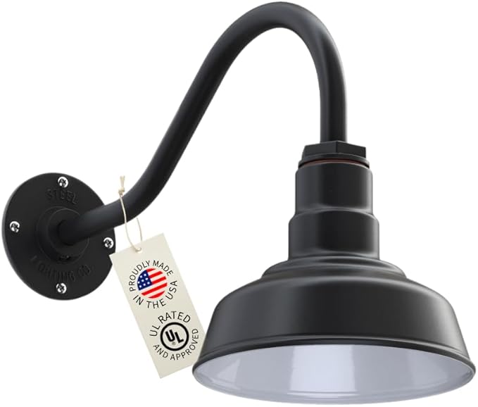 Steel Lighting Co. Hawthorne Barn Light | Outdoor Wall Mounted | 8 inch Dome | by SteelLightingCo
