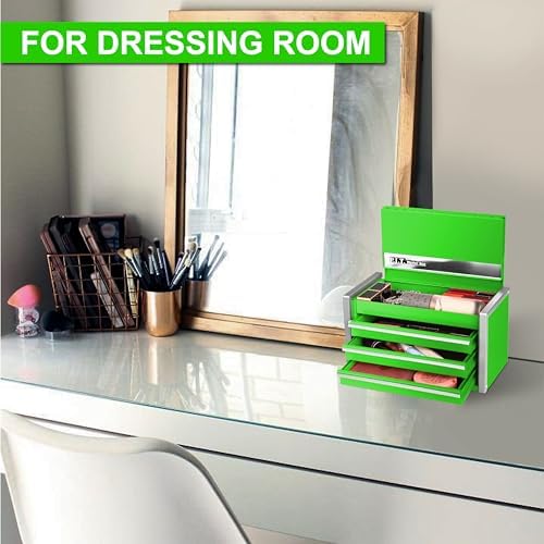 p.i.t. mini tool box,3 drawers small metal toolbox, side view