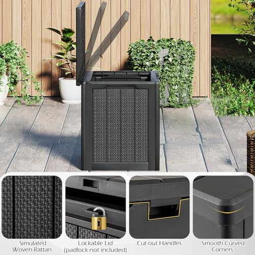 giantex 25 gallon outdoor storage box, patio deck on a desk or shelf