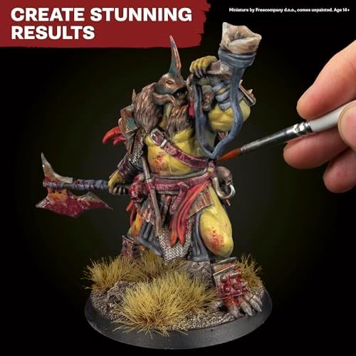 The Army Painter, Warpaints Fanatic Most Wanted Paint Set, 22 x 18 ml | Model Paint Set incl. Skin Tones, Metallics, Effects, Wash, Primer & 1 Miniature - Miniature Paint for DnD & Warhammer
