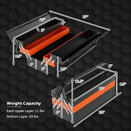 nightcore 27” x 21” x 8.5” metal tool, package contents