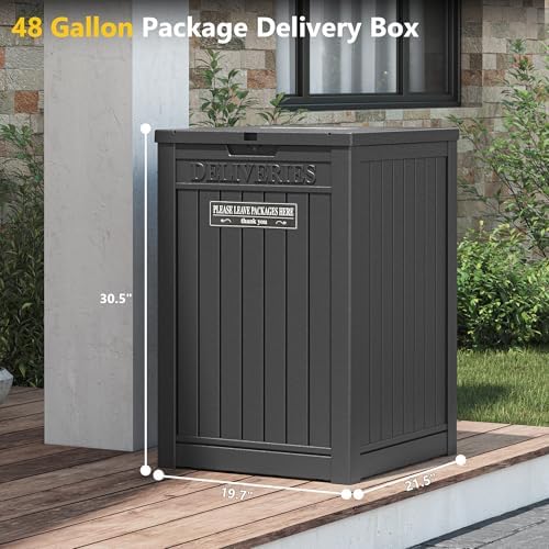 lhbgo package delivery box for outside, 48 gallon, close-up detail