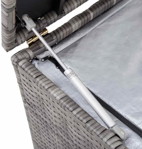 vidaxl patio storage box gray 59.1"x19.7"x23.6" poly rattan, package contents
