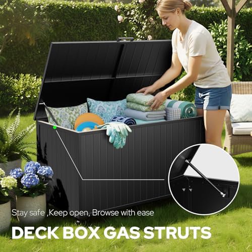 150 gallon outdoor storage box with wheels, metal, close-up detail