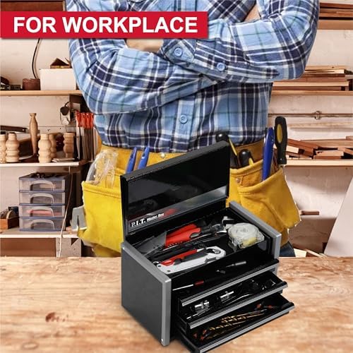 p.i.t. mini tool box,3 drawers small metal toolbox, side view