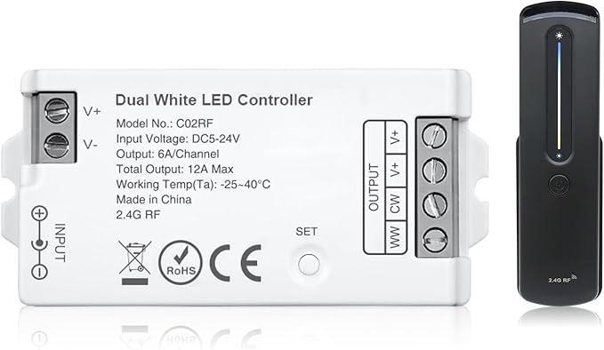 2.4GHz RF CCT LED Strip Controller Remote Kit, Wireless Remote & Tuya by MALIIGAZA